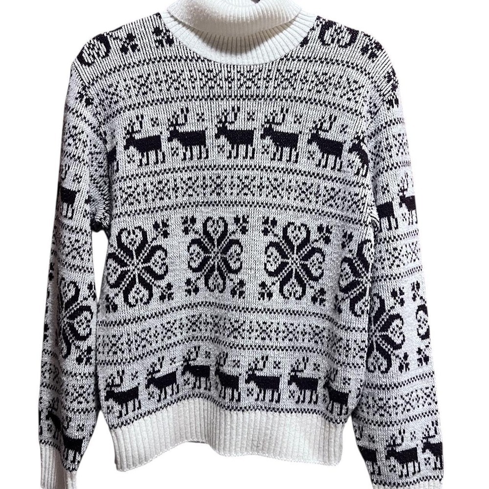 Vintage Nordic Reindeer Knit Sweater